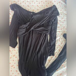 Black off the shoulder bodysuit